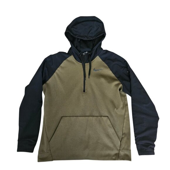 Nike Dri-Fit Men's Sweatshirt SZ Large Green/Black Hoodie Pullover Run Gym sport - Picture 1 of 14